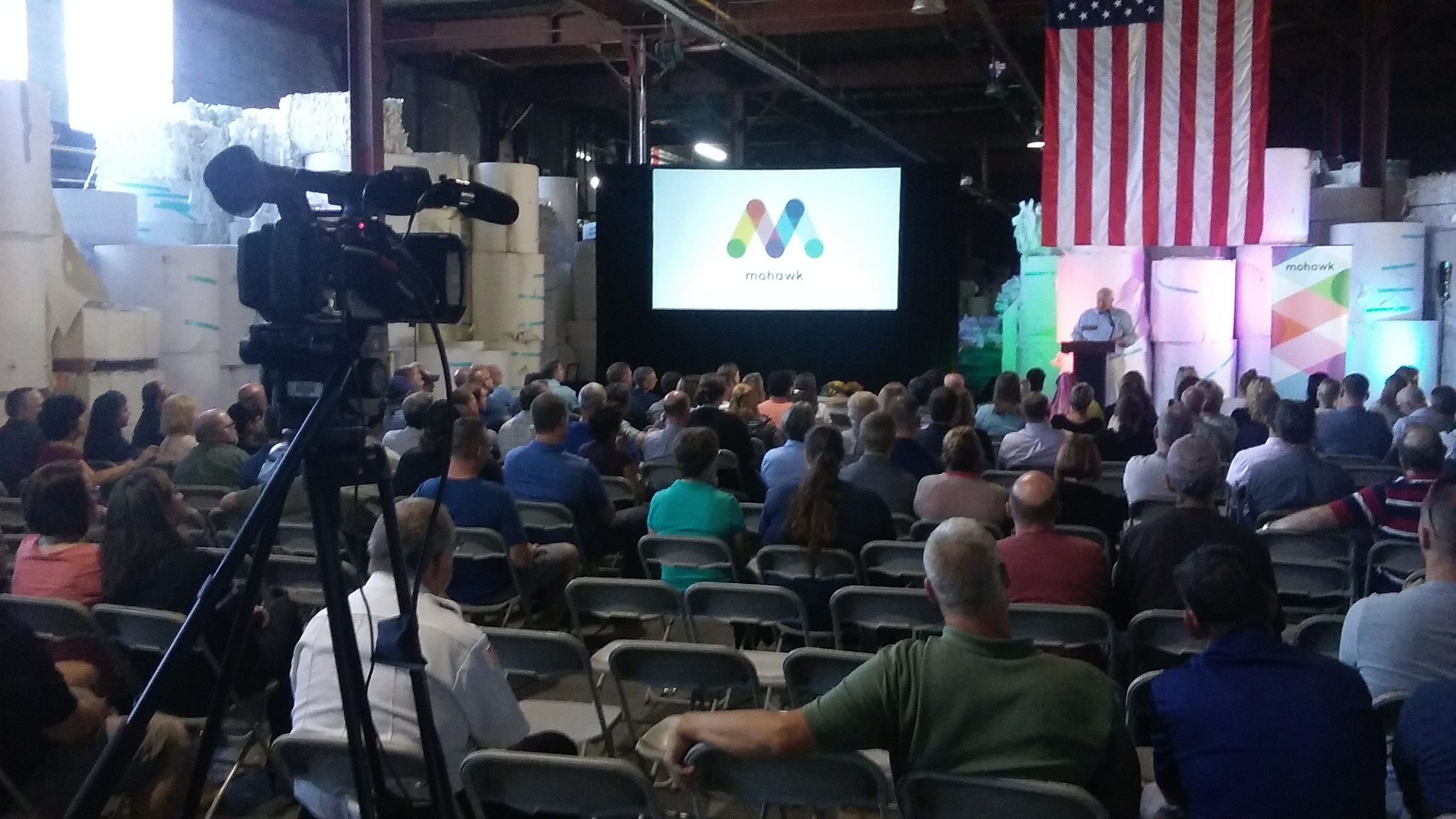 TVI live streams employee meeting at Mohawk Paper